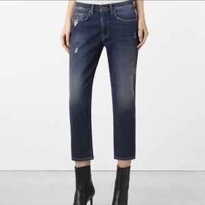 All saints jett boybriend raw hem jeans